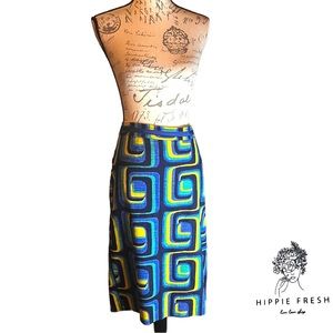 Boden Geometric Bohemian Pencil Skirt Size 14L